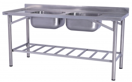 PIA 100% INOX 304 2 CUBAS GRADEADO