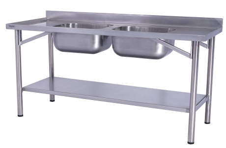 PIA 100% INOX 304 2 CUBAS CHAPA LISA